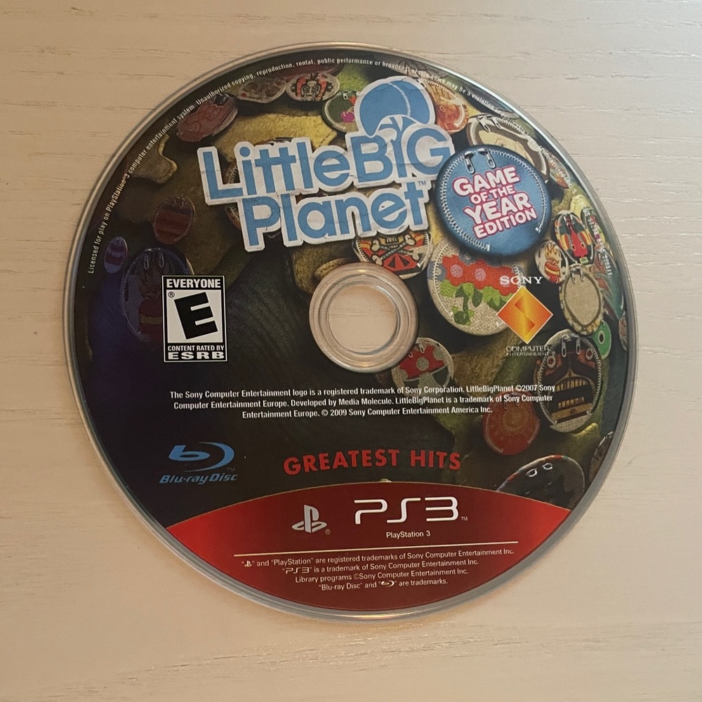 Little Big Planet (Sony PlayStation 3, 2008) Disc Only